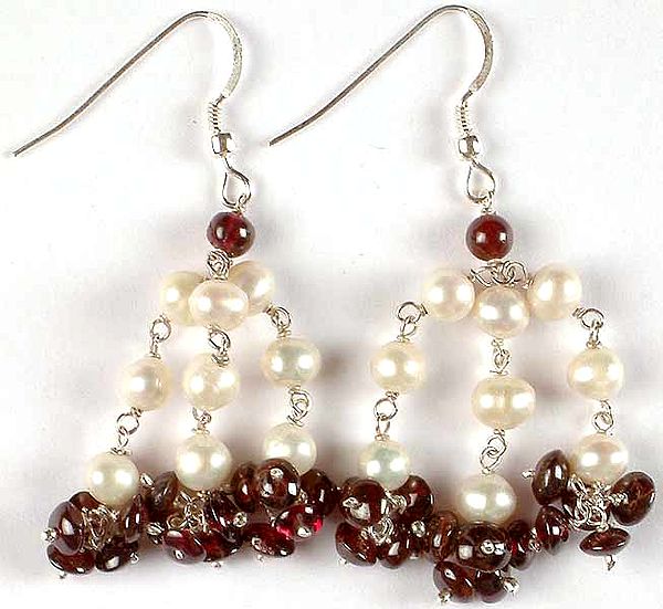 Pearl & Garnet Earrings
