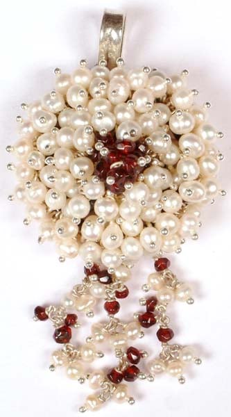 Pearl and Garnet Chandelier with Spikes