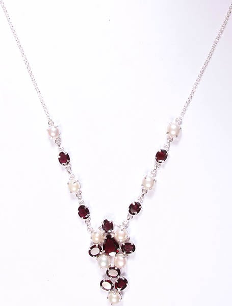 Pearl and Garnet Necklace