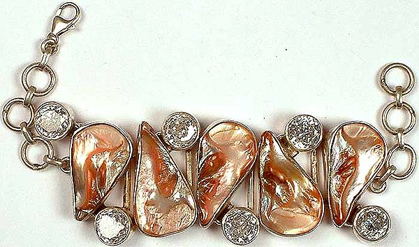 Pearl Bracelet with Cubic Zirconia