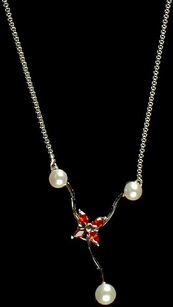 Pearl Necklace with Australian Crystal