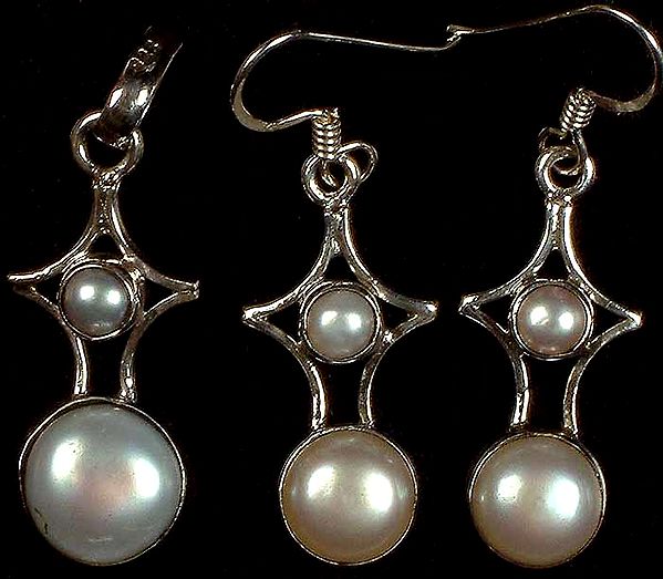Pearl Pendant with Matching Earrings
