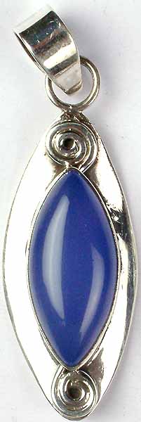 Pendant of Blue Chgalcedony