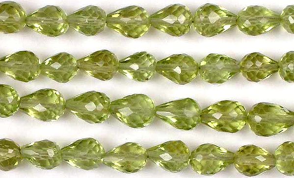 Peridot Faceted Straight Drilled Drops