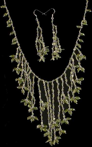 Peridot Necklace & Earrings Set
