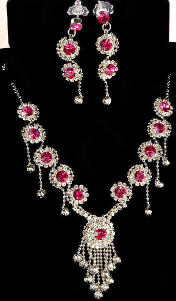 Persian Rose Necklace with Earrings