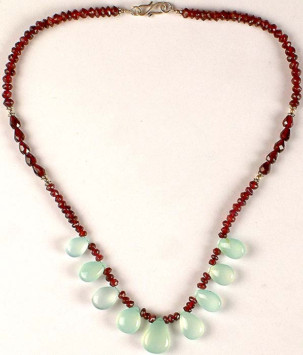 Peru Chalcedony & Garnet Necklace