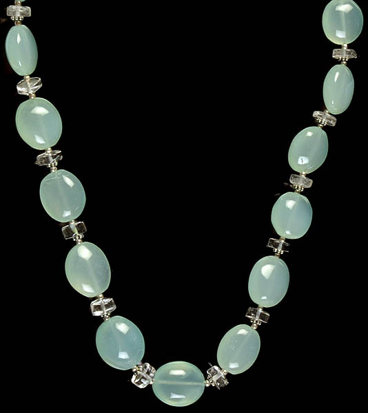 Peru Chalcedony and Crystal Necklace