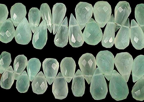 Peru Chalcedony Faceted Drops