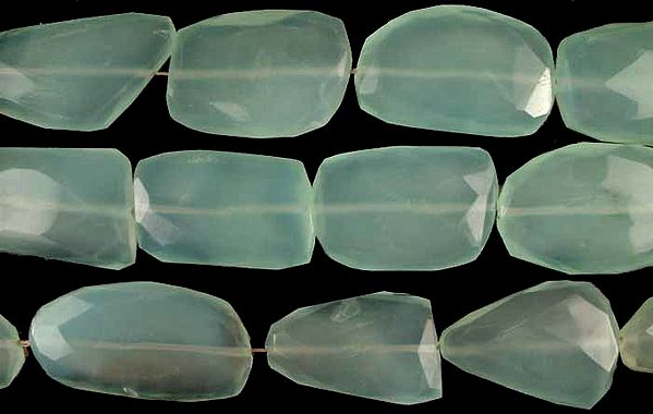 Peru Chalcedony Faceted Flat Tumbles
