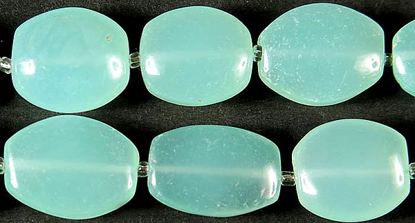 Peru Chalcedony Ovals Flatted at the Ends