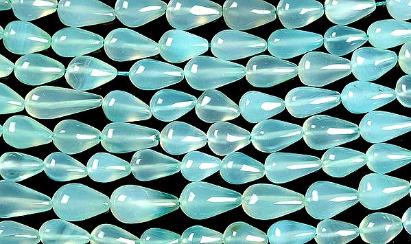 Peru Chalcedony Straight Drilled Drops