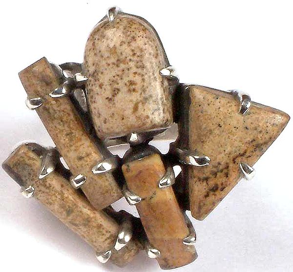 Picture Jasper Ring in Sterling Grip