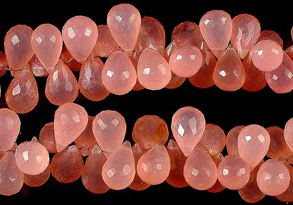 Pink Chalcedony Faceted Drops