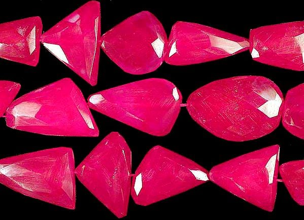 Pink Chalcedony Faceted Flat Tumbles