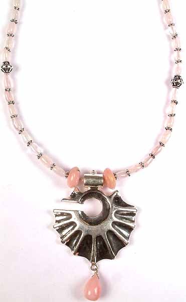Pink Opal & Rose Quartz Designer Necklace