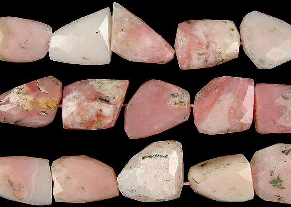 Pink Opal Faceted Flat Tumbles