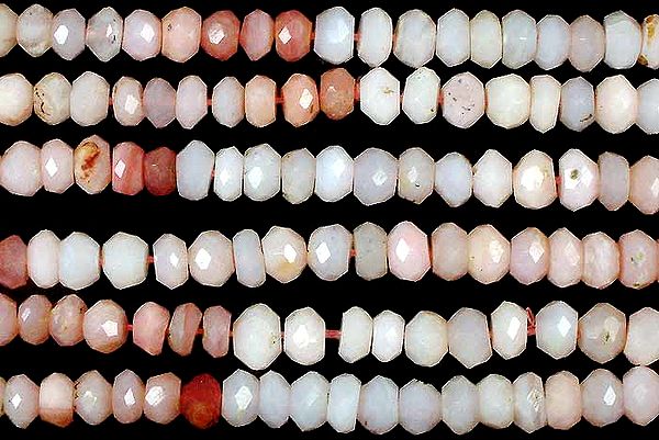 Pink Opal Faceted Rondells