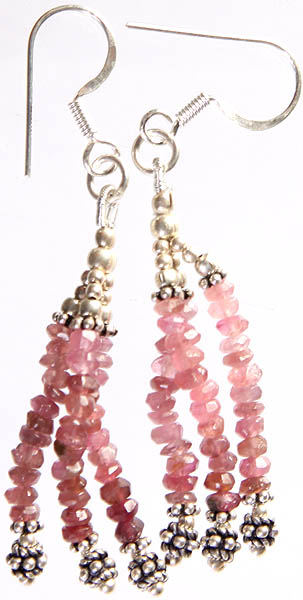 Pink Tourmaline Israel Cut Shower Earrings