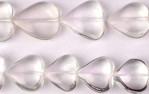 Plain Crystal Straight Drilled Hearts