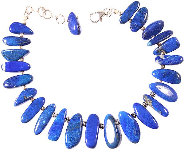 Plain Lapis Lazuli Nuggets Beaded Bracelet