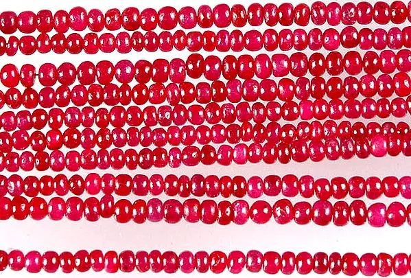 Plain Ruby Rondelle Beads