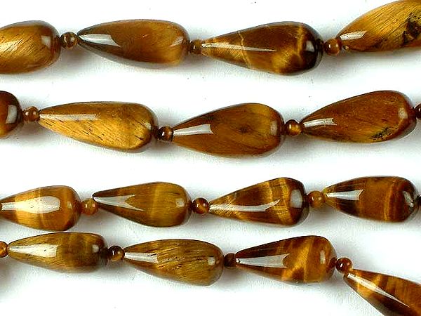 Plane Tiger Eye Straight Drilled Drops