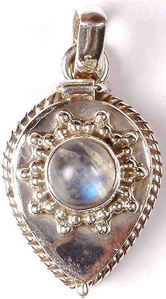 Rainbow Moonstone Box Pendant