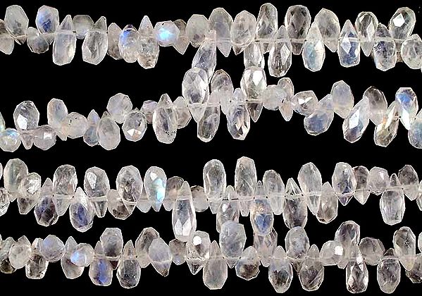 Rainbow Moonstone Faceted Drops