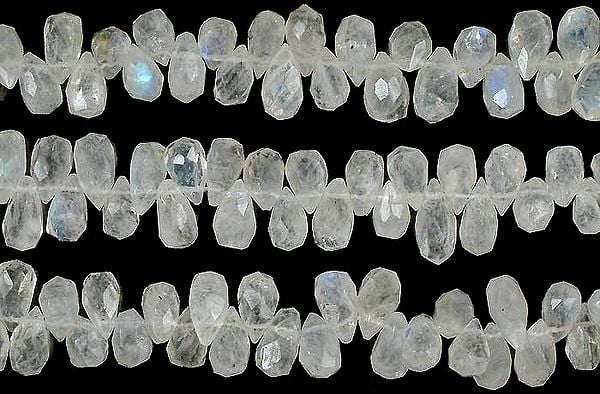 Rainbow Moonstone Faceted Drops