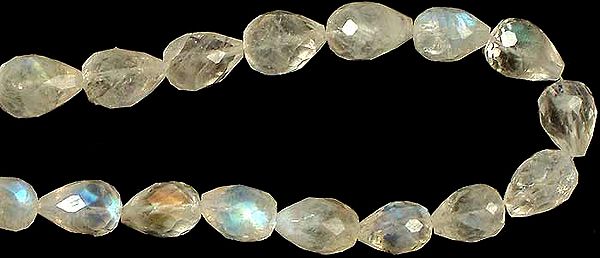 Rainbow Moonstone Faceted Straight Drilled Drops