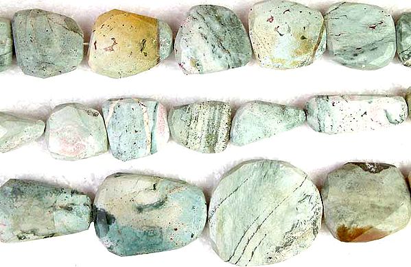 Rajasthani Turquoise Faceted Flat Tumbles