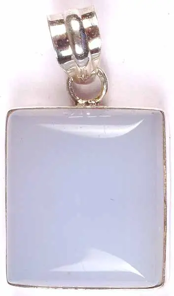 Rectangular Blue Chalcedony Pendant