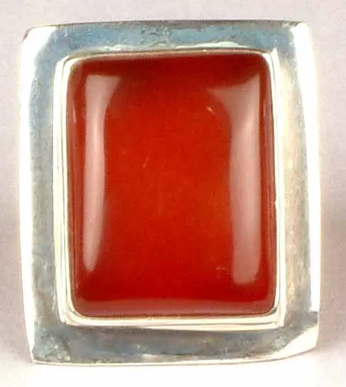 Rectangular Carnelian Ring