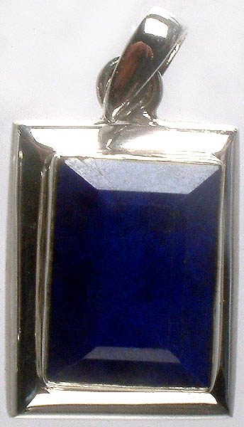 Rectangular Faceted Lapis Lazuli Pendant