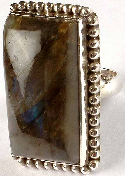 Rectangular Labradorite Ring