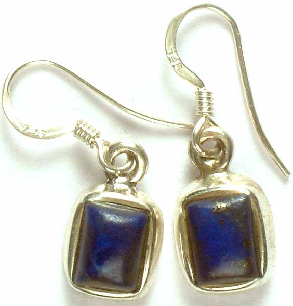 Rectangular Lapis Lazuli Earrings