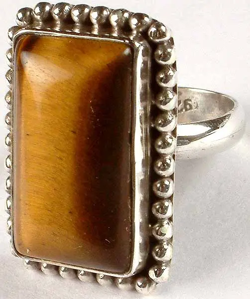 Rectangular Tiger Eye Ring