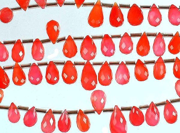 Red Chalcedony Faceted Drops