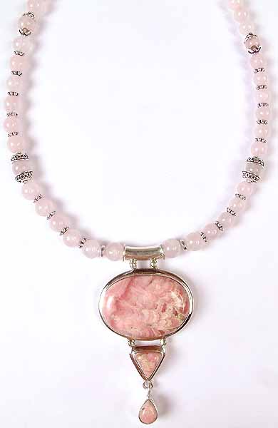 Rhodochrosite & Rose Quartz Necklace
