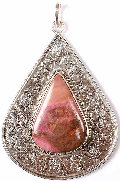 Rhodochrosite Drop with Arabesque