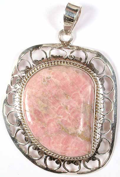 Rhodochrosite Pendant with Lattice