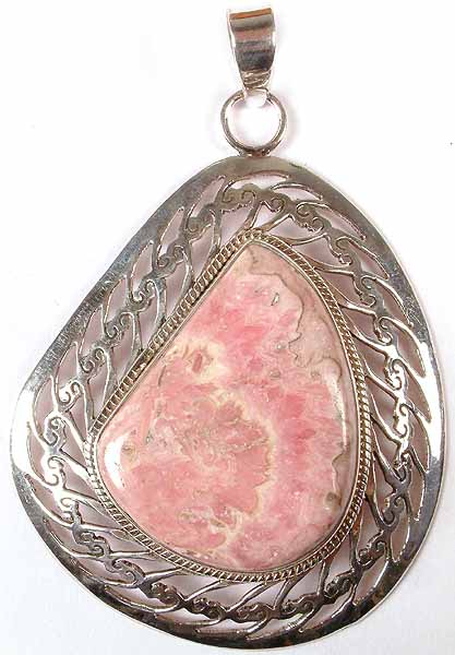 Rhodochrosite Pendant with Lattice