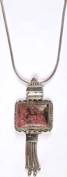 Rhodonite Necklace with Sterling Showers