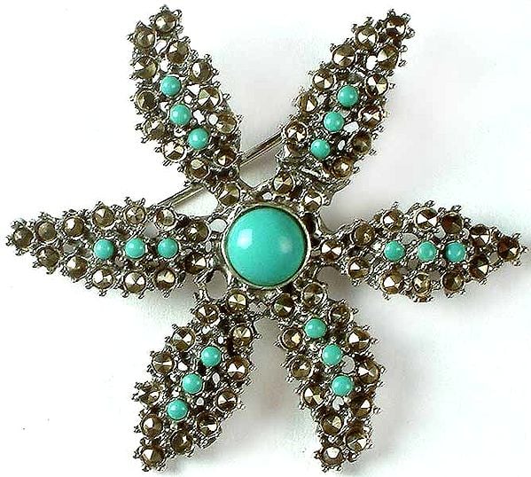 Robin's Egg Starfish Brooch