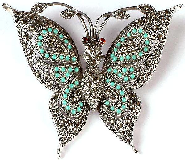 Robin's Egg Turquoise Butterfly Brooch