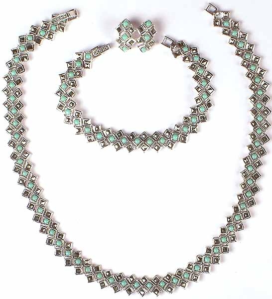 Robin's Egg Turquoise Necklace, Bracelet & Earrings Set