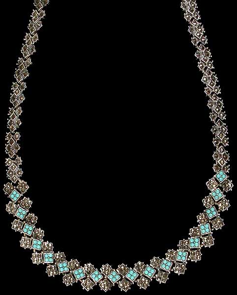 Robin's Egg Turquoise Necklace with Marcasite