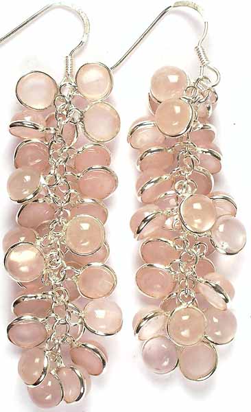 Rose Quartz Bunch Earrings