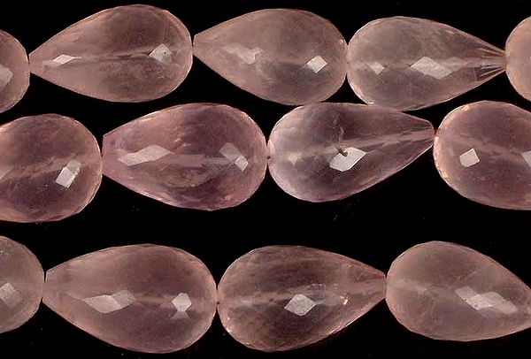 Rose Quartz Faceted Straight Drilled Drops
